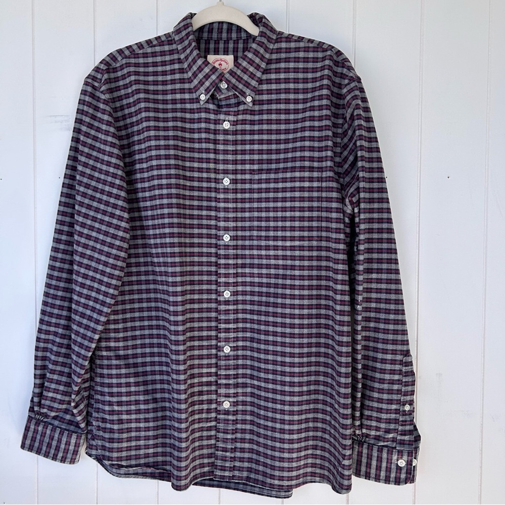 Brooks Brothers Red Fleece Men’s Button Down Flannel Shirt Size XL